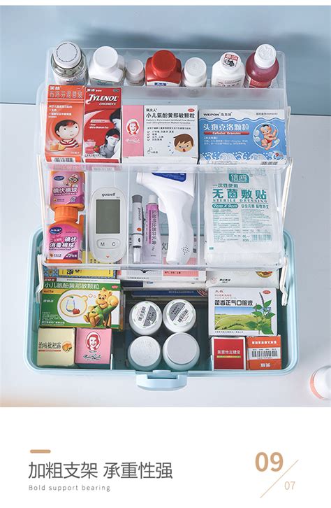 药箱家庭装多层小号家用急救医药箱大容量便携应急小型药品收纳盒-阿里巴巴