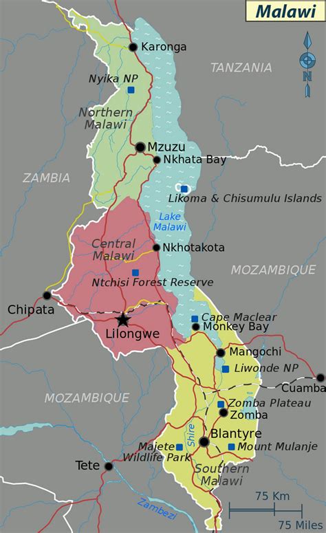 Map Malawi Africa