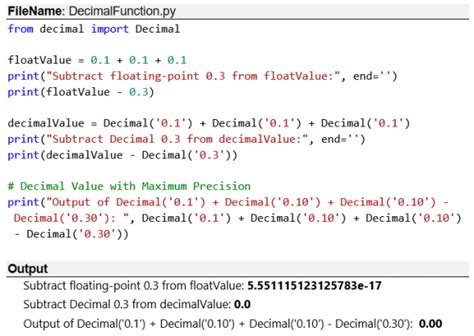 Image result for Python Decimal Type