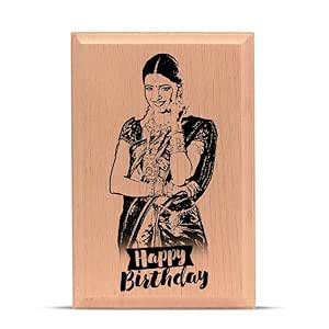 DEVI GIFTS Personalized Premium Beach Wood 6x4 Inch Photo Plaque Wooden ...