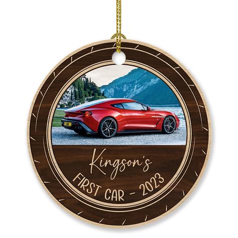 Amazon.com: Personalized Name & Photo First Car Ornament, New Car Hanging Christmas Ornaments ...