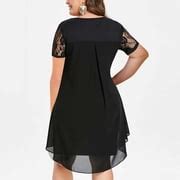 Buy LWZWM Casual Dresses for Women Vacation Dress Plus Size Sheer Lace ...