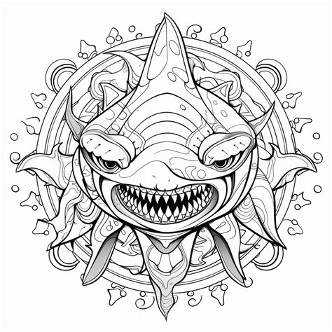 Shark Mandala Coloring