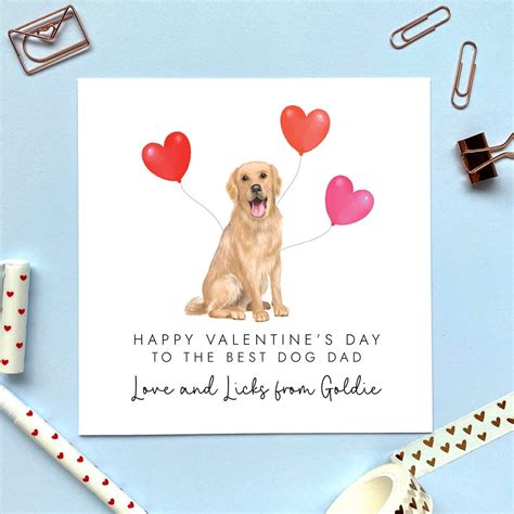 Personalised From the Dog Valentine's Day Card Golden Retriever for ...