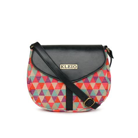 Buy KLEIO White Orange Solid Faux Leather Sling And Cross Bags Online