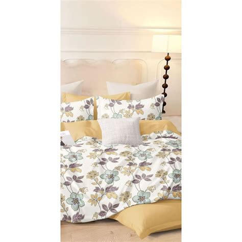 Buy BAJO'S White Floral Printed Bedsheet & 2 Pillow Covers (Queen) Online