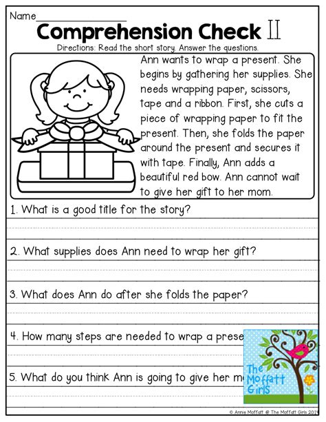 1st Grade Story With Comprehension Questions | Reading Comprehension ...