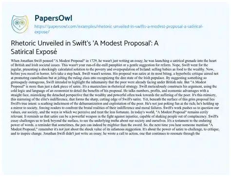 Image result for Modest Proposal Examples
