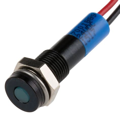 RS PRO | RS PRO Blue Panel Mount Indicator, 24V dc, 6mm Mounting Hole ...
