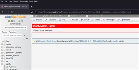 phpMyAdmin Error Incorrect Format Parameter Hestia 的图像结果