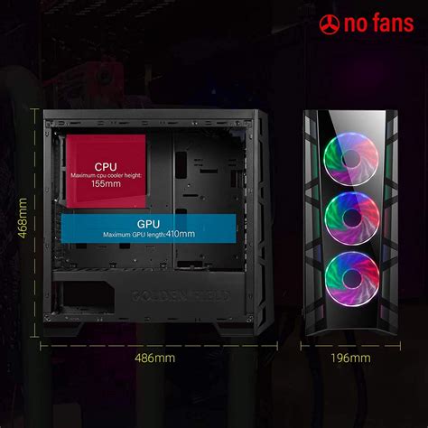 GOLDEN FIELD Z7 Computer Case Gaming PC Case ATX Case Micro ATX / ITX ...