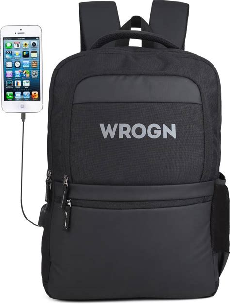 WROGN Backpack with USB Charging port 15.6 inch with Two Compartment ...