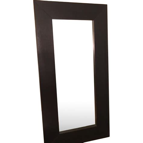 Contemporary Standing Floor Mirror in Black Finish Frame - AptDeco