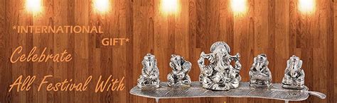 Buy INTERNATIONAL GIFT Musical Ganesh with Red Velvet Box (Silver ...