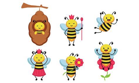 Cute Queen Bee Cartoon Illustration Graphic by guavanaboy · Creative ...