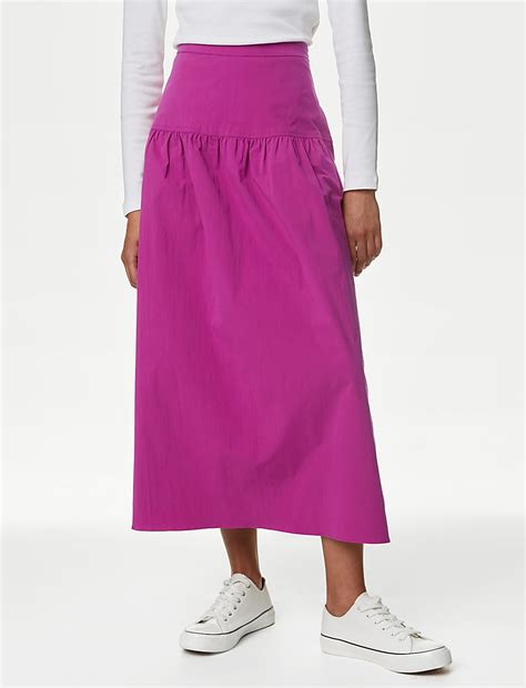 Buy Cotton Rich Midi Circle Skirt at Marks & Spencer