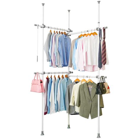 Buy Double Clothing Rack, Adjustable Racks for Hanging Clothes, 2 Tier ...