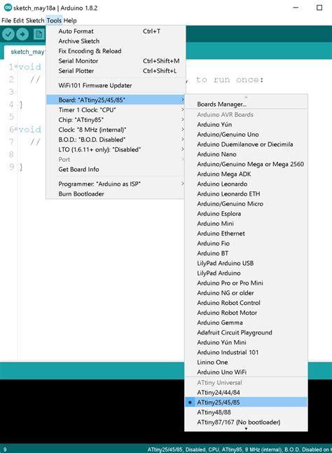 Image result for program.The ATtiny85 with Arduino 1.8.13 2020