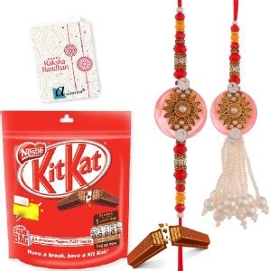 Ascension Flower bhabhi Rakhi set,Tilak Card &126g Pack of Nestle ...