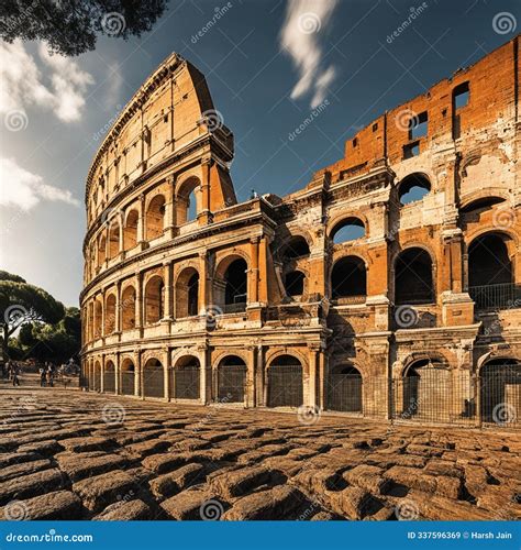 The Colosseum - Rome S Iconic Ancient Amphitheater Stock Illustration - Illustration of facade ... - capacity of roman colosseum