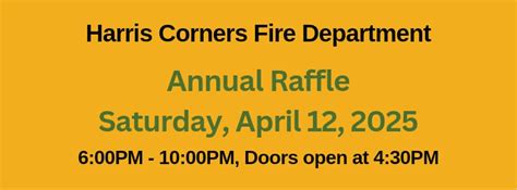2025 HCFD Annual "Sportsmans" Raffle, North Java Fire Company, 12 April ...