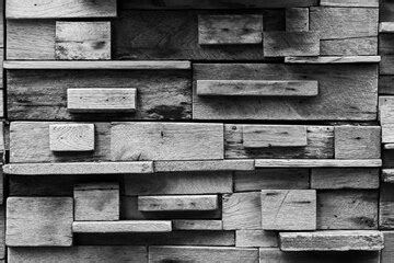 Wood block wall with lighting | Premium Photo