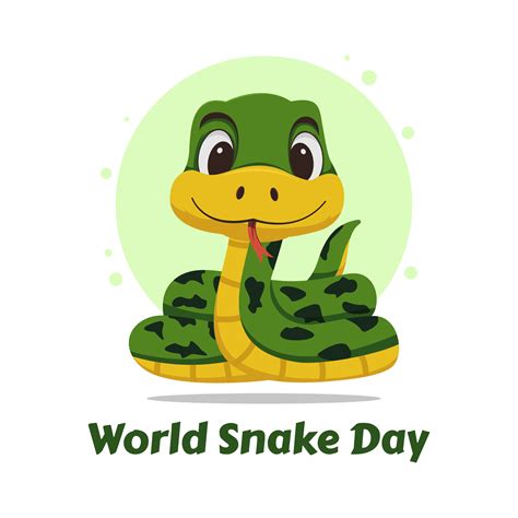 Vector graphic of cute green snake cartoon suitable for world snake day ...