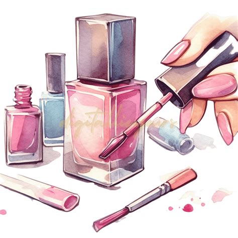 Nail Polish Watercolor Clip Art,nail Polish Clip Art,nail Polish ...