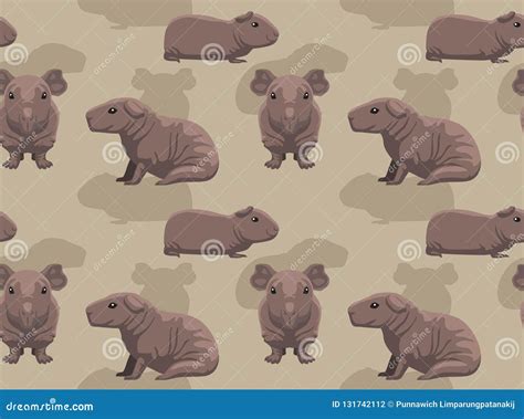 Cute Guinea Pig Skinny Cartoon Background Seamless Wallpaper Stock ...