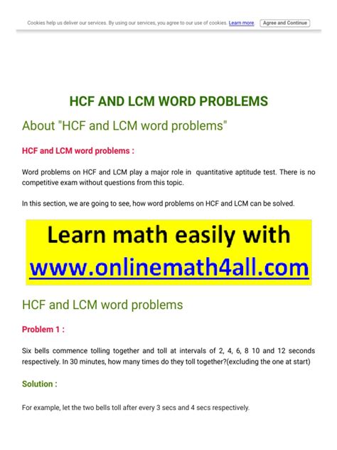 Image result for LCM Worded Problems