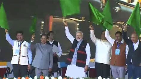 PM Narendra Modi flags off first train on Bogibeel Bridge in Assam's ...
