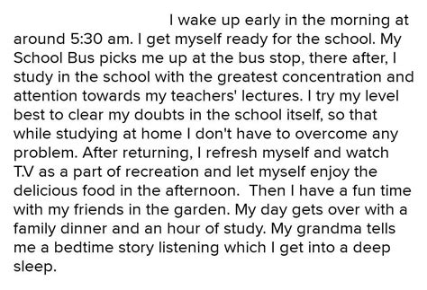 Paragraph on my daily routine in present perfect tense - Brainly.in