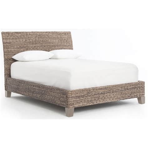 Four Hands Grey Wash Banana Leaf Queen Bed - JLAN-50Q-GRY