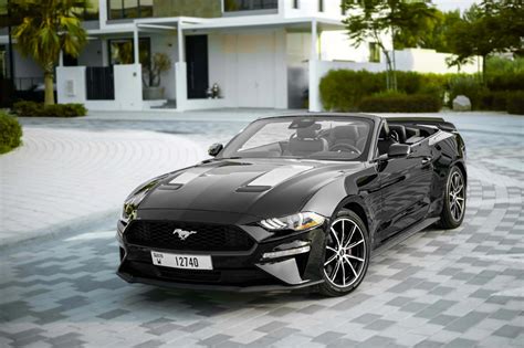 Rent Ford Mustang Black in Dubai - Convertible - Octane.Rent