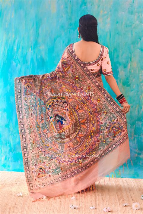 DOLI DARPAN Handpainted Madhubani Chanderi Saree Blouse Set – MADHUBANI ...