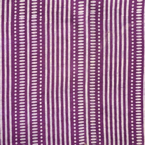 Pure Cotton Dabu Off White With Purple Stripes Border Hand Block Print ...