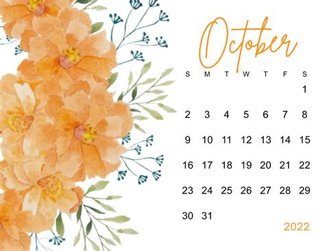 Free printable october 2022 calendars – Artofit