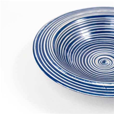Ripple Pasta Plate | 8.2 Inches | Indigo & White – Lagavi