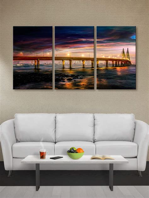 999STORE wooden stretched long bridge huge canvas painting with frame ...