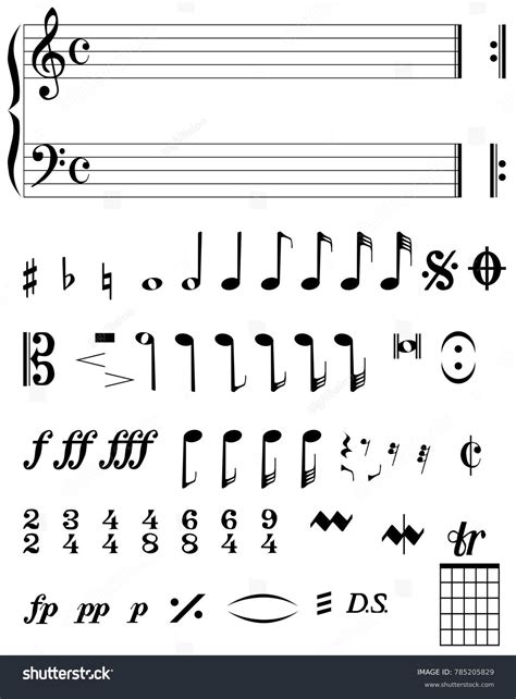Selection Musical Notes Symbols Stock Vector (Royalty Free) 785205829 ...
