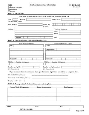 H1 Online Medical Questionnaire - Fill and Sign Printable Template Online