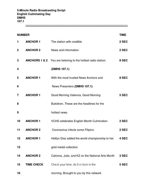 Image result for Anchor Script Example