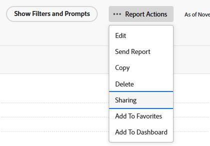在Adobe Workfront中共享报表 | Adobe Workfront