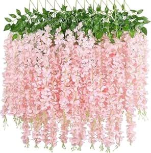 Buy Well Art Gallery Artificial Wisteria Flowers Long Hanging Bush ...
