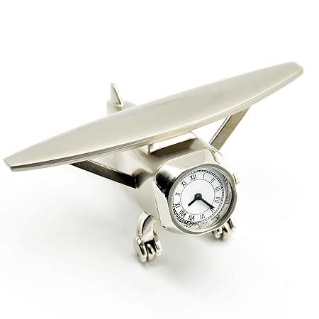 ZAHEPA Aeroplane Show Pieces Table Clock with Rotating Wheels, Metal ...