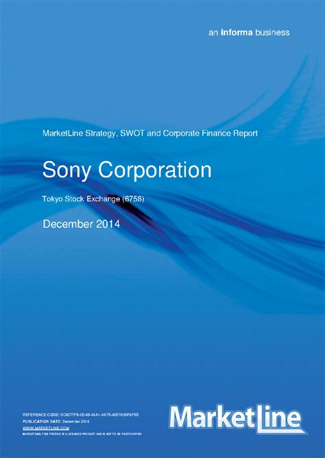 Sony-Company-Report - Sony Corporation Tokyo Stock Exchange (6758 ...