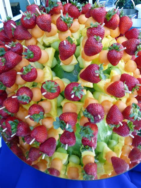 Fruit Kabobs Displayed in Watermelon