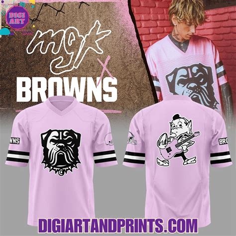 Cleveland Browns x Machine Gun Kelly "MGK" Pink Football Jersey ...