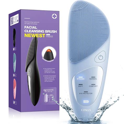 Facial Cleansing Brush Silicone Face Scrubber: COSLUS IPX7 Waterproof ...