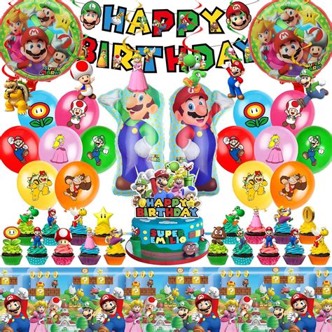 Amazon.com: Mario Birthday Party Supplies, Party Decorations Set ...